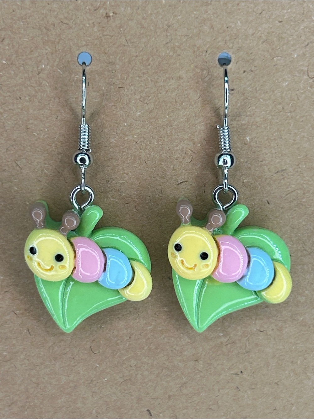 Cute Green Caterpillar Earrings - Pastel Fashion Jewelry